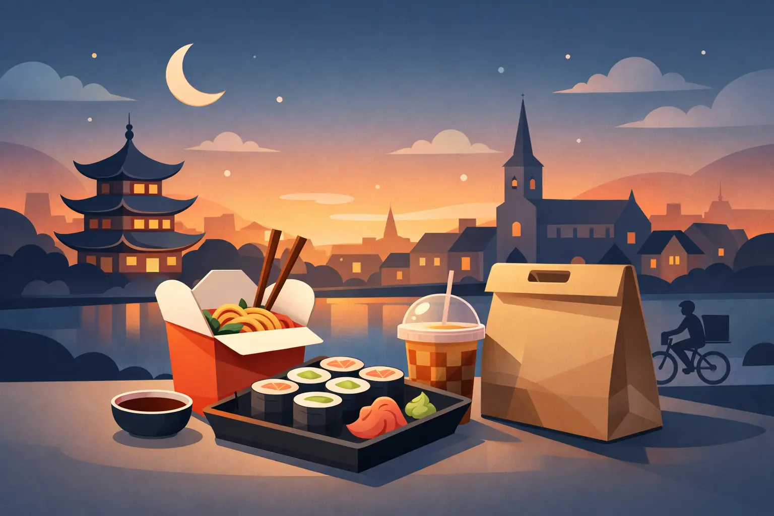 Asiatisk takeaway med rabat til aftenen i Odense