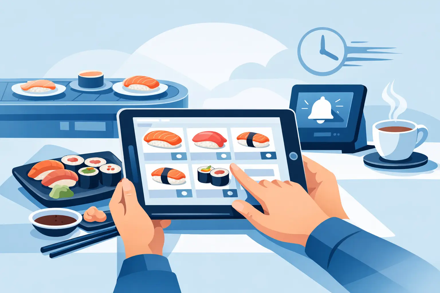 Sushi bestilt på tablet: Mere smag, mindre ventetid