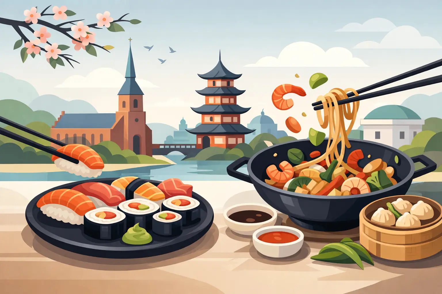 Sushi og wok ad libitum i Odense for alle smage